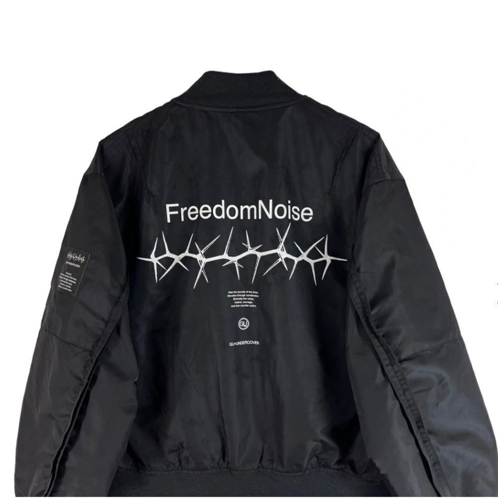 Jun Takahashi x Undercover GU Freedom Noise Black Bomber Jacket Mens S size - Picture 5 of 7